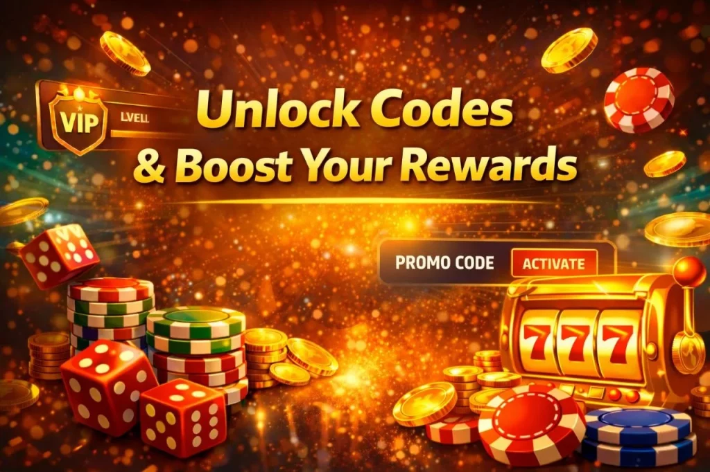 Casino promo code banner offering boosted rewards and exclusive bonuses
